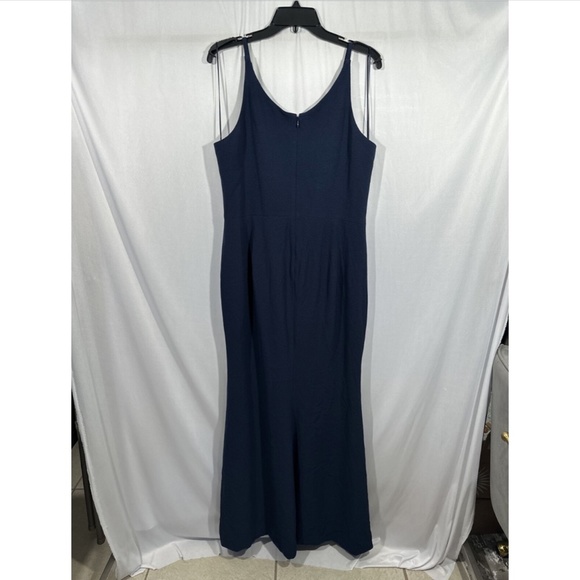 NEW Dress the Population [ XXL ] Iris Slit Crepe Gown in‎ Midnight Blue - Picture 12 of 15